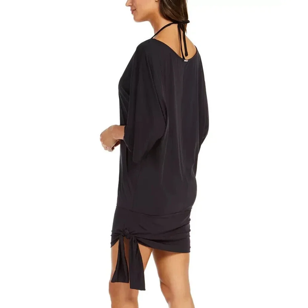 Michael Kors Classic Side Tie Cover-Up Black Size M Medium